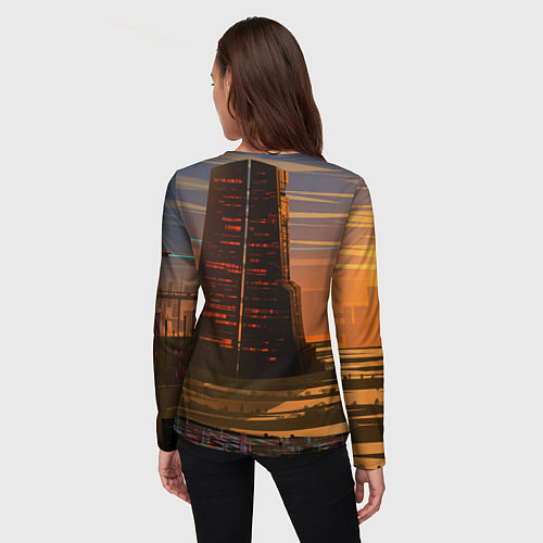 Женский лонгслив Bones в халате с журавлями / 3D-принт – фото 4