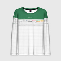 Лонгслив женский Таблица Excel текстура, цвет: 3D-принт