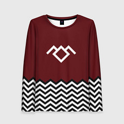 Лонгслив женский Твин Пикс - лого, цвет: 3D-принт