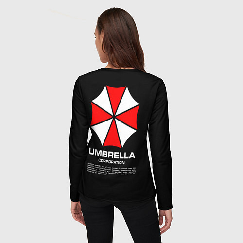 Женский лонгслив Umbrella protokol - black / 3D-принт – фото 4