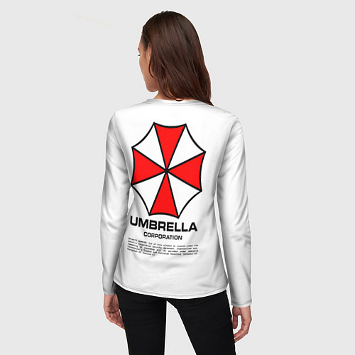 Женский лонгслив Umbrella protokol - white / 3D-принт – фото 4