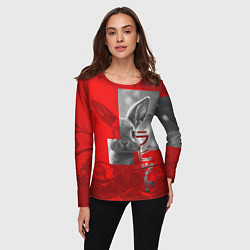 Лонгслив женский Бурый резвый кролик, цвет: 3D-принт — фото 2