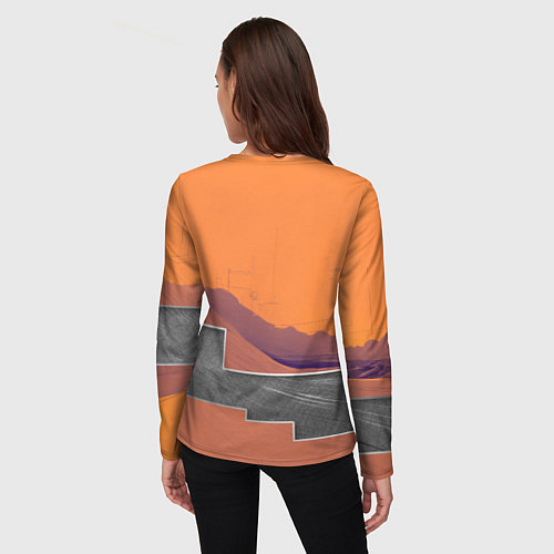 Женский лонгслив Элитное авто в пустыни / 3D-принт – фото 4