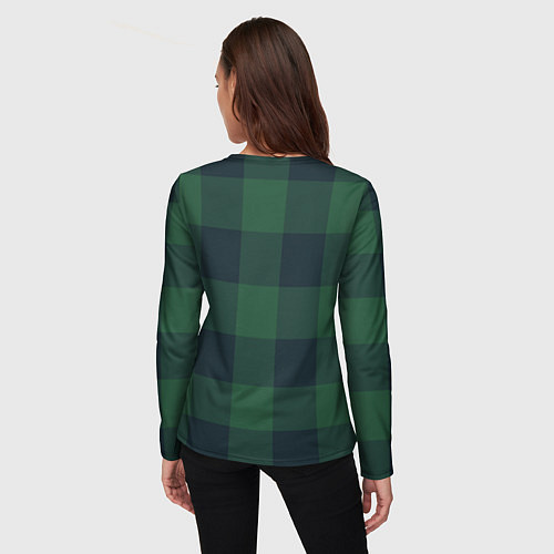 Женский лонгслив Дождевой лес тартан ирландский / 3D-принт – фото 4