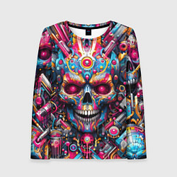 Лонгслив женский Art cyber skull - ai art fantasy, цвет: 3D-принт