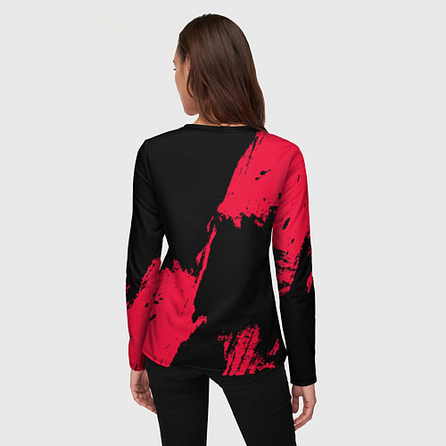 Женский лонгслив Хьюстон Рокетс - брызги краски / 3D-принт – фото 4