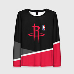 Лонгслив женский Хьюстон Рокетс - линии, цвет: 3D-принт