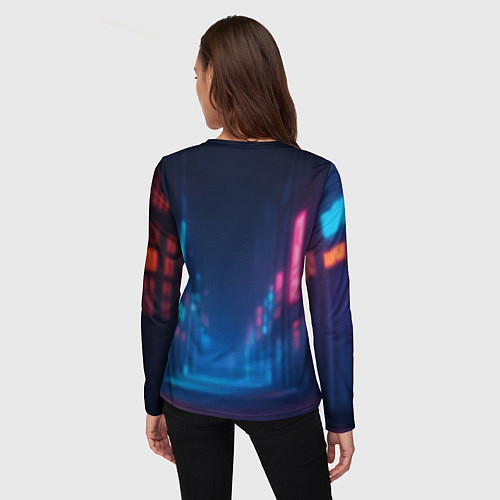 Женский лонгслив LiL Peep - Неоновый аниме арт / 3D-принт – фото 4