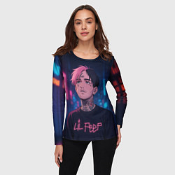 Лонгслив женский LiL Peep - Неоновый аниме арт, цвет: 3D-принт — фото 2
