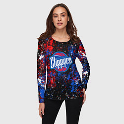 Лонгслив женский Клипперс - цветовой хаос, цвет: 3D-принт — фото 2