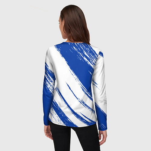Женский лонгслив Клипперс - синяя краска / 3D-принт – фото 4