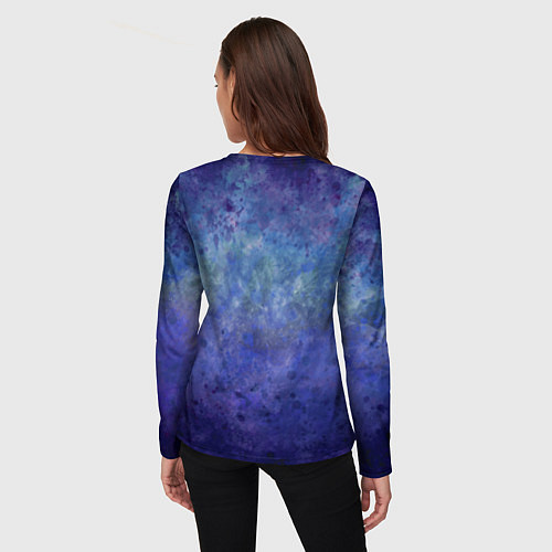 Женский лонгслив Абстракция - blue tunnel / 3D-принт – фото 4
