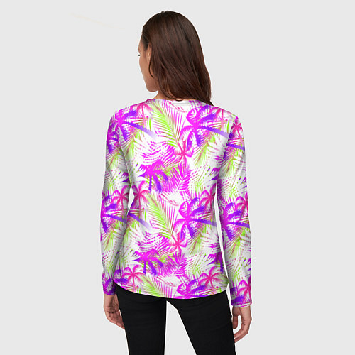 Женский лонгслив Palm tree pink / 3D-принт – фото 4