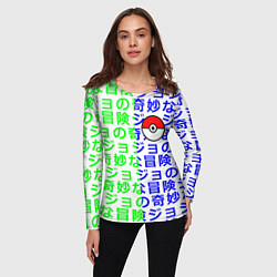 Лонгслив женский Pokemon japan pattern, цвет: 3D-принт — фото 2