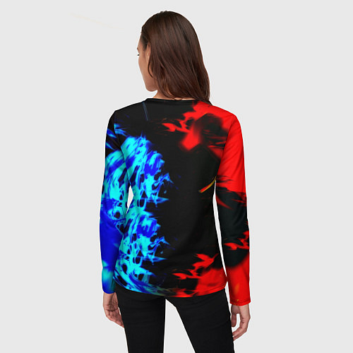 Женский лонгслив Doom лёд и пламя / 3D-принт – фото 4