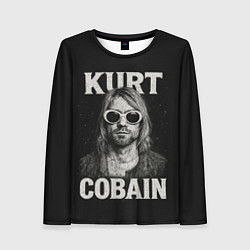 Лонгслив женский Курт Кобейн - гранж-арт, цвет: 3D-принт