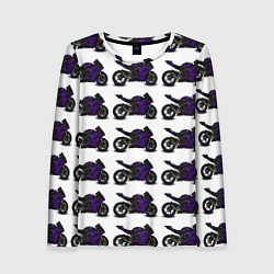 Лонгслив женский The motorcycle is dark purple, цвет: 3D-принт