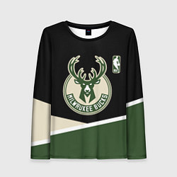 Лонгслив женский Милуоки Бакс - линии, цвет: 3D-принт