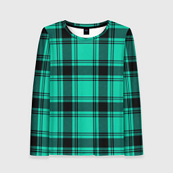 Женский лонгслив Checkered turquoise