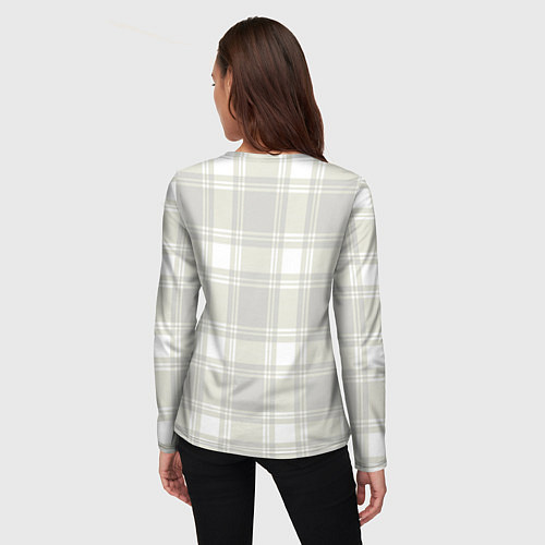 Женский лонгслив Checked white completely / 3D-принт – фото 4
