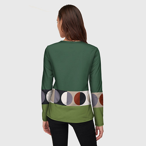 Женский лонгслив Луна Малевича сосновый зеленый / 3D-принт – фото 4