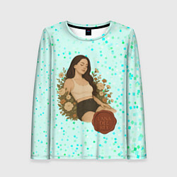 Лонгслив женский Lana Del Rey сидит в цветах, цвет: 3D-принт