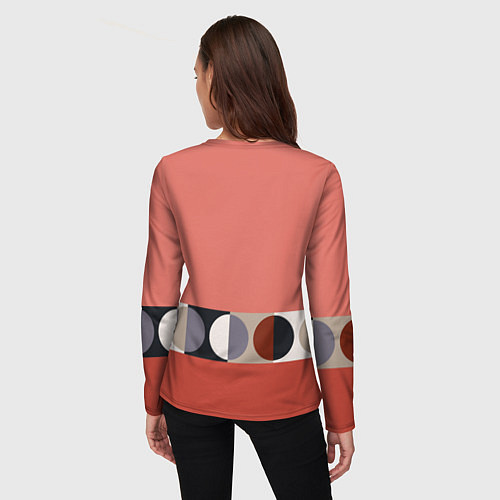 Женский лонгслив Луна Малевича розовый томат / 3D-принт – фото 4
