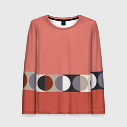 Лонгслив женский Луна Малевича розовый томат, цвет: 3D-принт
