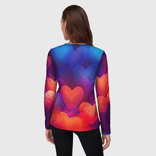 Женский лонгслив Lana Del Rey на фоне сердечек / 3D-принт – фото 4