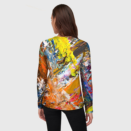 Женский лонгслив Живая Абстракция: Поток Цветов и Форм в Постоянном / 3D-принт – фото 4