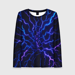 Лонгслив женский Разряд молнии текстура, цвет: 3D-принт