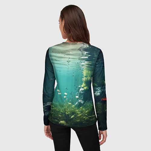 Женский лонгслив Леди Гага под водой в аквариуме / 3D-принт – фото 4