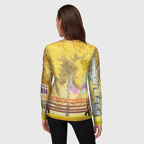 Женский лонгслив Ежик в осенних листьях / 3D-принт – фото 4