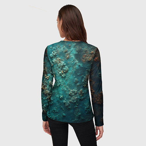 Женский лонгслив Штурвал ВМФ на морском дне / 3D-принт – фото 4
