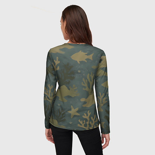 Женский лонгслив ВМФ старые буквы / 3D-принт – фото 4