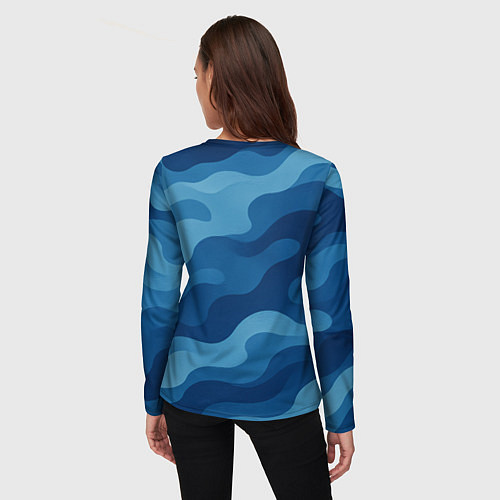 Женский лонгслив ВМФ агрессивный русский волк / 3D-принт – фото 4