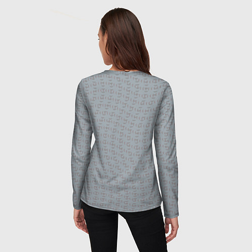 Женский лонгслив Текстура на серебристо-сером / 3D-принт – фото 4