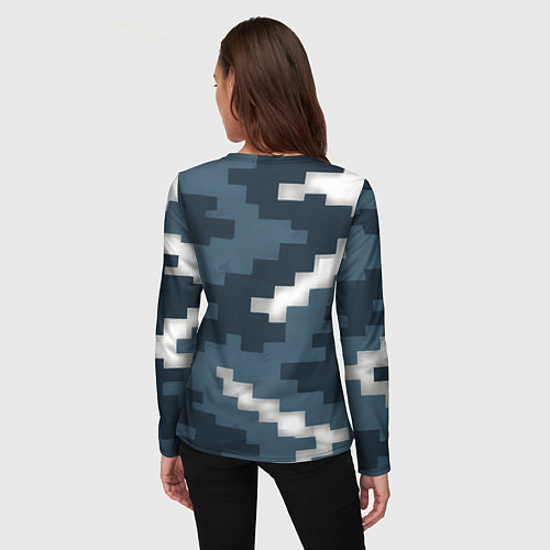 Женский лонгслив Пиксельная текстура камуфляж / 3D-принт – фото 4