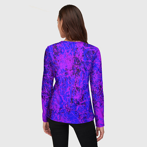 Женский лонгслив Призрак самурай - неоновые краски / 3D-принт – фото 4