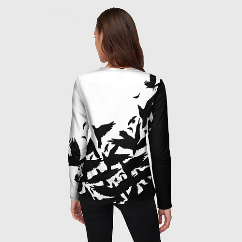 Женский лонгслив Doom black crow logo / 3D-принт – фото 4
