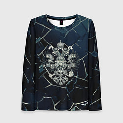 Лонгслив женский Герб Российской империи абстрактный фон, цвет: 3D-принт