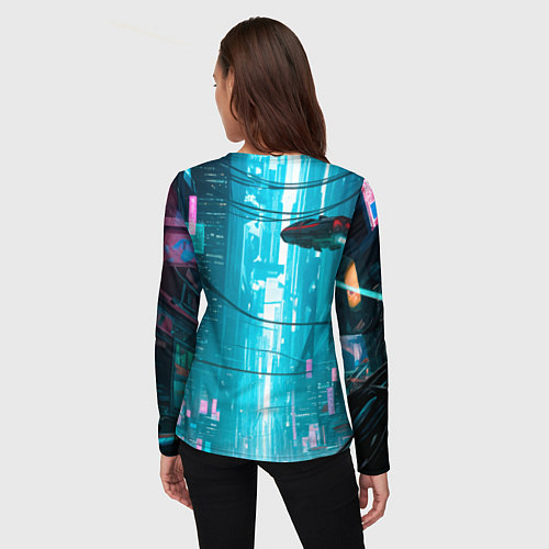 Женский лонгслив Рик-киберпанк / 3D-принт – фото 4