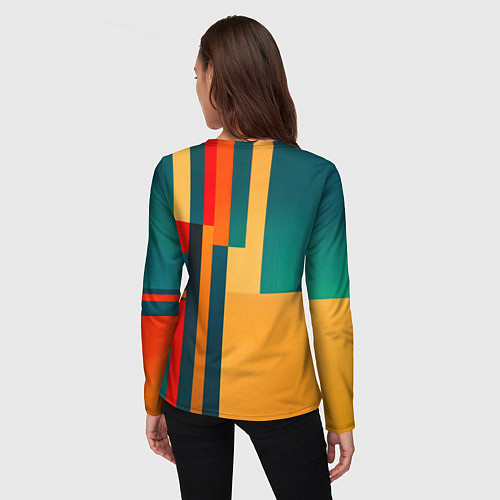 Женский лонгслив Спорткар ретрофутуризм поп-арт 1970-е / 3D-принт – фото 4