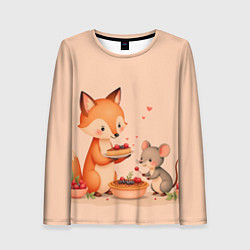 Лонгслив женский Пироги с лисой, цвет: 3D-принт