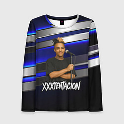 Лонгслив женский XXXTentacion с микрофоном довольный, цвет: 3D-принт