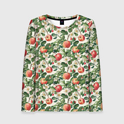 Женский лонгслив Яркие яблочки - паттерн