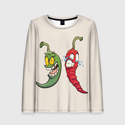 Женский лонгслив Мультяшные чили перцы безумные