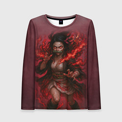Лонгслив женский Незуко Камадо реализм, цвет: 3D-принт