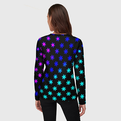 Женский лонгслив Doom winter neon / 3D-принт – фото 4