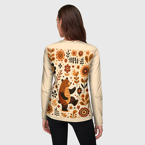 Женский лонгслив Мишка пляшет / 3D-принт – фото 4